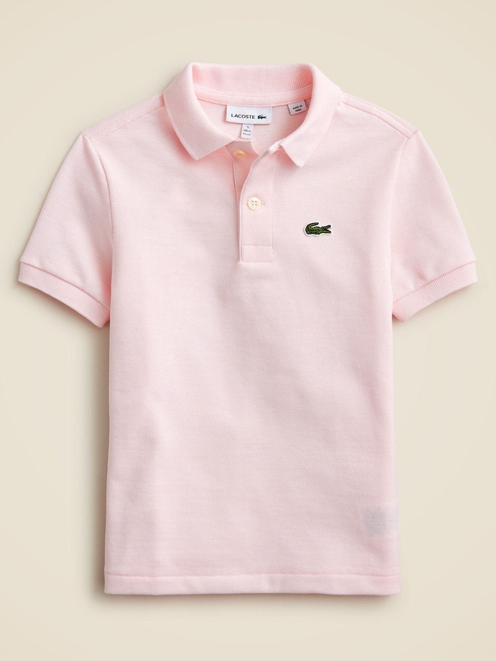 Lacoste Kids Pink Polo Shirt Size 10Y 140cm Cotton Classic Crocodile Logo